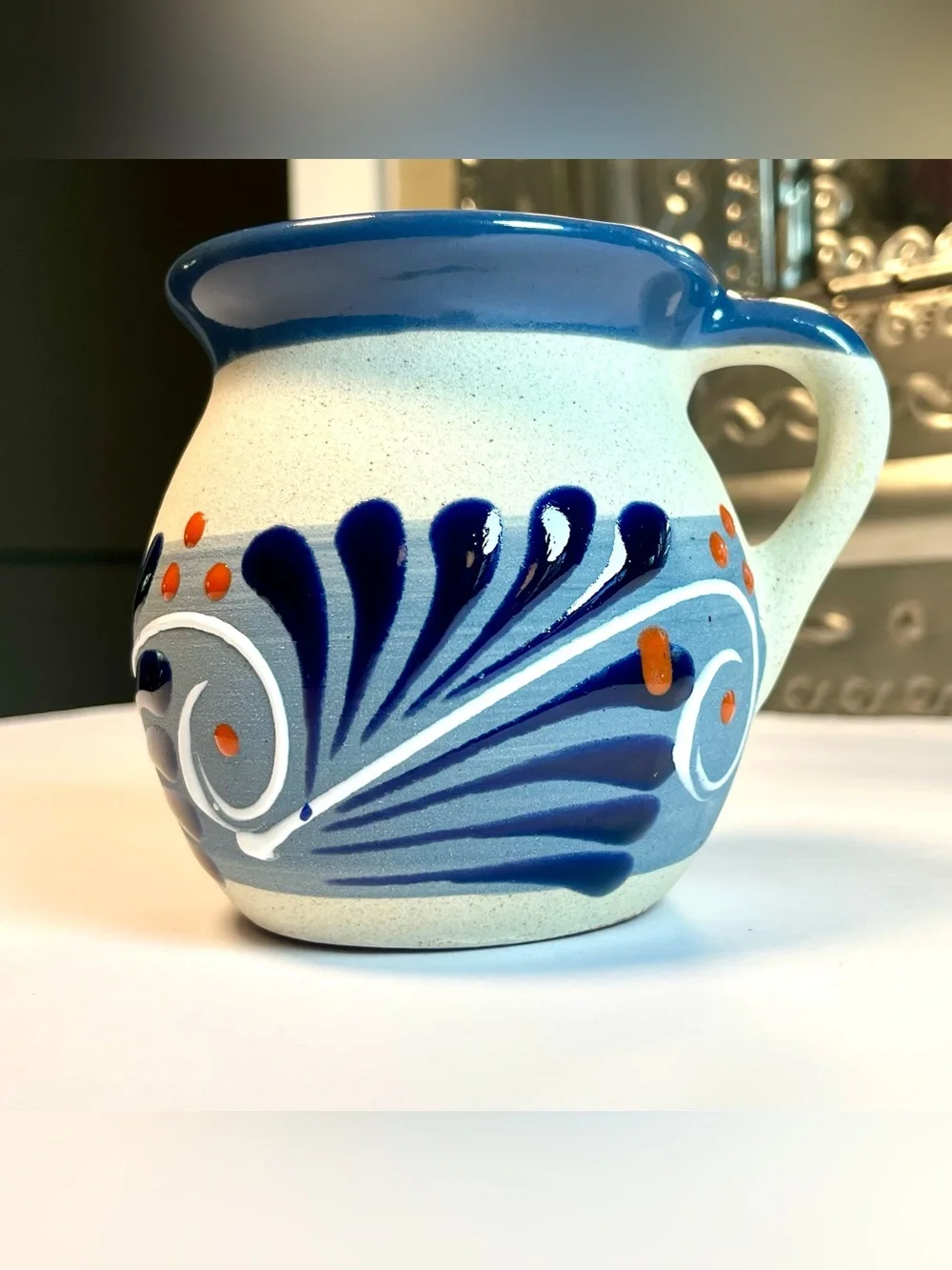 Jarrito Coffee Mug Mexican terracotta pottery art clay - Picture 2 of 9